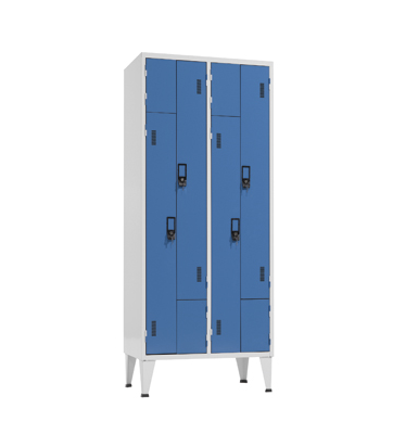 Vestiário duplo com 4 portas em L